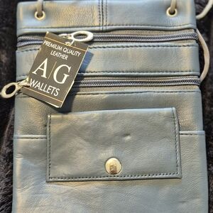 Premium Leather Crossbody Bag - Blue